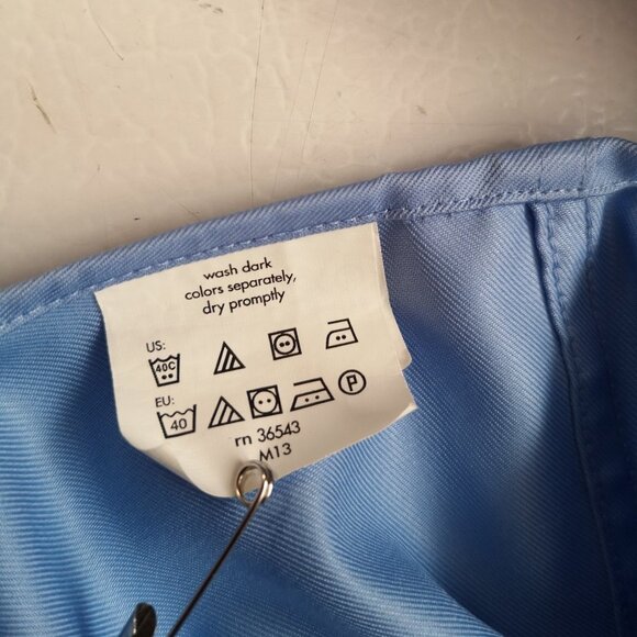 Calvin Klein Men's Size 16.5 Blue Slim Fit Non Iron Button Front Dress Shirt - Picture 6 of 7